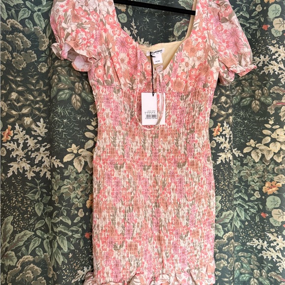Glamorous Dresses & Skirts - Glamorous Floral Mini Dress in Pink and Cream